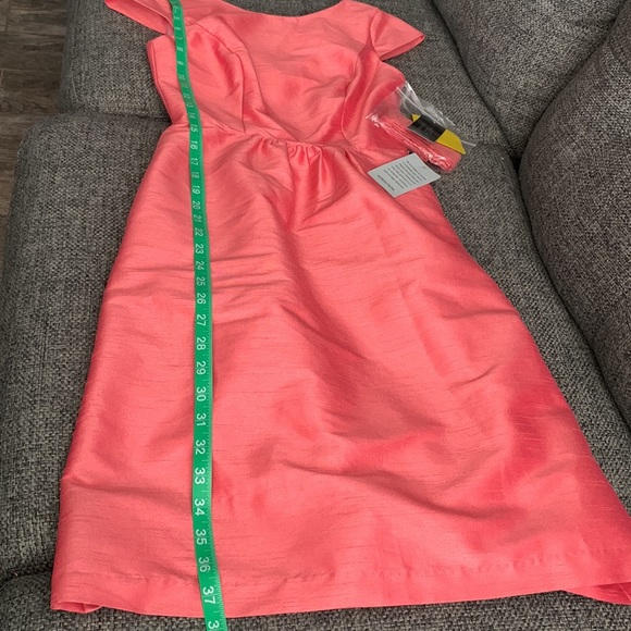 Alfred Sung cap sleeves papaya color style D568 dress - Picture 6 of 9